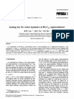 Physlca ®: Scaling Law For Vortex Dynamics in Superconductor