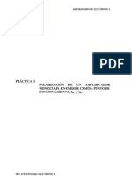 Polarización de Un Amplificador Monoetapa en Emisor Común: Punto de Funcionamiento, hFE y Hfe .