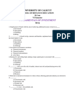 MCQ - Fundamentals of Investment