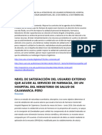 Percepción de La Calidad en La Atención de Los Usuarios Externos Del Hospital Central Managua