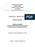 Gaceta Municipal: Republica de Venezuela Estado Aragua Municipio José Félix Ribas La Victoria