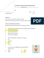 2020 Year 7 Science Cyclic Test Three - Energy and Forces MARK SCHEME