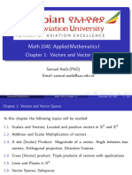 Math 10 41: Applied Mathematics I: Samuel Asefa (PHD) Email: Samuel - Asefa@Aau - Edu.Et