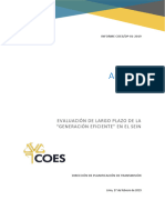 Evaluación de Largo Plazo de La Generación Eficiente en El SEIN