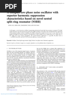 A Compact Low Phase Noise Oscillator With Superior Harmonic Suppression Characteristics Based On Novel Nested Split Ring Resonator NSRR