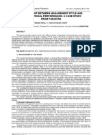 Relationship Between Management Style and Organizational Performance: A Case Study From Pakistan