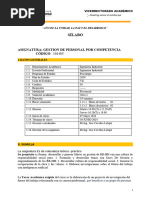 Silabo Gestion de Personal X Competencia