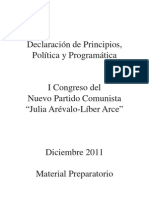 Declaración de Principios Política y Programática Del Nuevo Partido Comunista