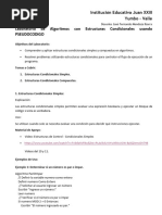 Laboratorio de Algoritmos Condicionales Con PSEUDOCODIGO