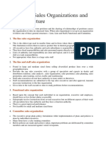 Types of Sales Organizations and Their Structure