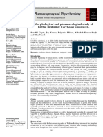 Morphological and Pharmacological Study of Herbal Medicine: Corchorus Olitorius L