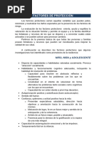 Planilla de Factores Protectores y de Desprotección Según La Guía Desproteccion Infantil