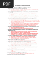 Cours Logistique Du Commerce International. Question Susceptibles D'être Posées À L'examen