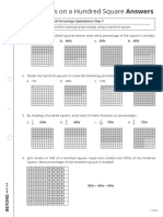 Small Step 7 - Percentages On A Hundred Square (Answers)