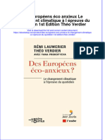 PDF of Des Europeens Eco Anxieux Le Changement Climatique A L Epreuve Du Quotidien 1St Edition Theo Verdier Full Chapter Ebook