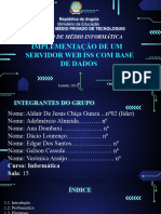 Implementação de Um Servidor Web Iss Com Base de Dados: Curso de Médio Informática