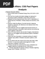 Current Affair Past Paper (CSS 2016-2020)