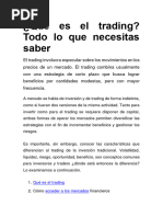 Qué Es El Trading, Todo Lo Que Necesitas Saber