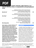 The Human Visual System Estimates Angle Features in An Internal Reference Frame: A Computational and Psychophysical Study