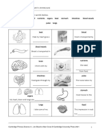 Fill Out The Blanks Using The Words Below.: Cambridge Primary Science 3 Unit 4: Staying Alive