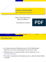 Finanzas Gerenciales: Semana II: Mercados Financieros