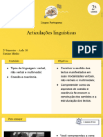 Articulações Linguísticas: Língua Portuguesa