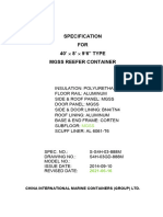 Specification FOR 40' 8' 9'6" TYPE Mgss Reefer Container