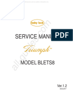 Baby Lock Triumph BLETS8 Sewing Machine Service Manual