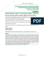 Phytoaccumulaion Effects of Amaranthus Hybridus L. Grown On Buwaya Refuse Dumpsites in Chikun, Nigeria On Heavy Metals