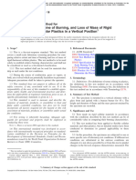 Flame Height, Time of Burning, and Loss of Mass of Rigid Thermoset Cellular Plastics in A Vertical Position