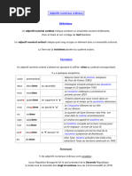 Adjectifs Numéraux Ordinaux