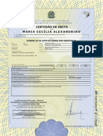 Certidão de Obito - Maria Cecília Alexandrino