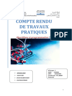 Compte Rendu de Travaux Pratiques: Algorithme Et Programmation