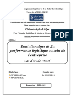 Essai D'analyse de La Performance Logistique Au Sein de L'entreprise