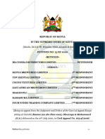 Petition 15 of 2020 Between Bia Tosha Distributors LTD Vs Kenya Breweries Limited - 6 Others