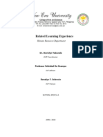 Related Learning Experience: Dr. Dorislyn Tabunda