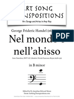 Handel Nel Mondo e Nell Abisso Transposed To B Minor