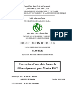 Projet de Fin D'Etudes: Conception D'une Plate-Forme de Téléenseignement Pour Master R&T