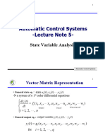 Automatic Control 5 (State Variable Analysis)