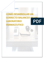 Como Desarrollar Un Correcto Balanceo de Un Laboratorio Farmaceutico