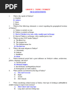 MCQs and True False Question - Group 2 Shift 1 - Turkey