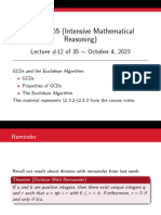 1365 Lecture 12 Gcds and Euclid