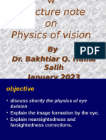 Physics of Eye and Vision - Updated DR Bakhtiar 2023