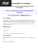 8-Lecture8 ODM103 C++Arrays