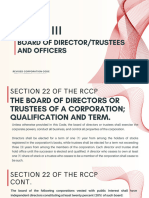 Title Iii: Board of Director/Trustees and Officers