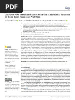 Children With Intestinal Failure Maintain Their Renal Function On Long-Term Parenteral Nutrition