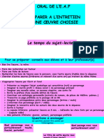 EAF Se Préparer À Lentretien Sur Une Oeuvre Choisie