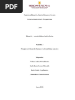 Principios Del Desarrollo Humano y La Sostenibilidad Educativa