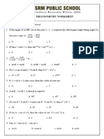 Maths Trigonometry Worksheet (18.04.24)