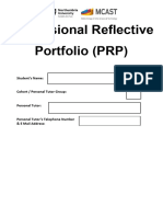 Professional Reflective Portfolio (PRP) Joint Northumbria, Malta Nursing Curriculum Updated 2020